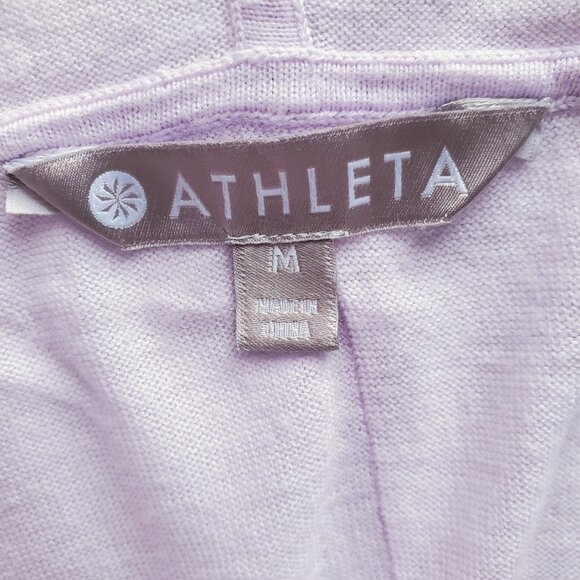 Athleta Enlighten Lilac Tencel/Lyocell Silk Hooded Thin Sweater Size M - Picture 5 of 14
